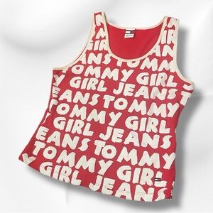 Tommy Hilfiger y2k large red tank top
